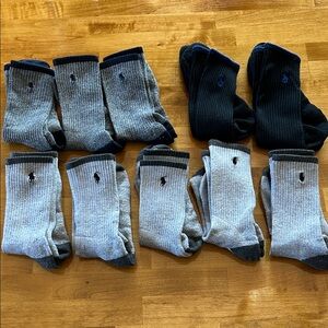 Polo by Ralph Lauren Men's Black and Gray Athletic Socks